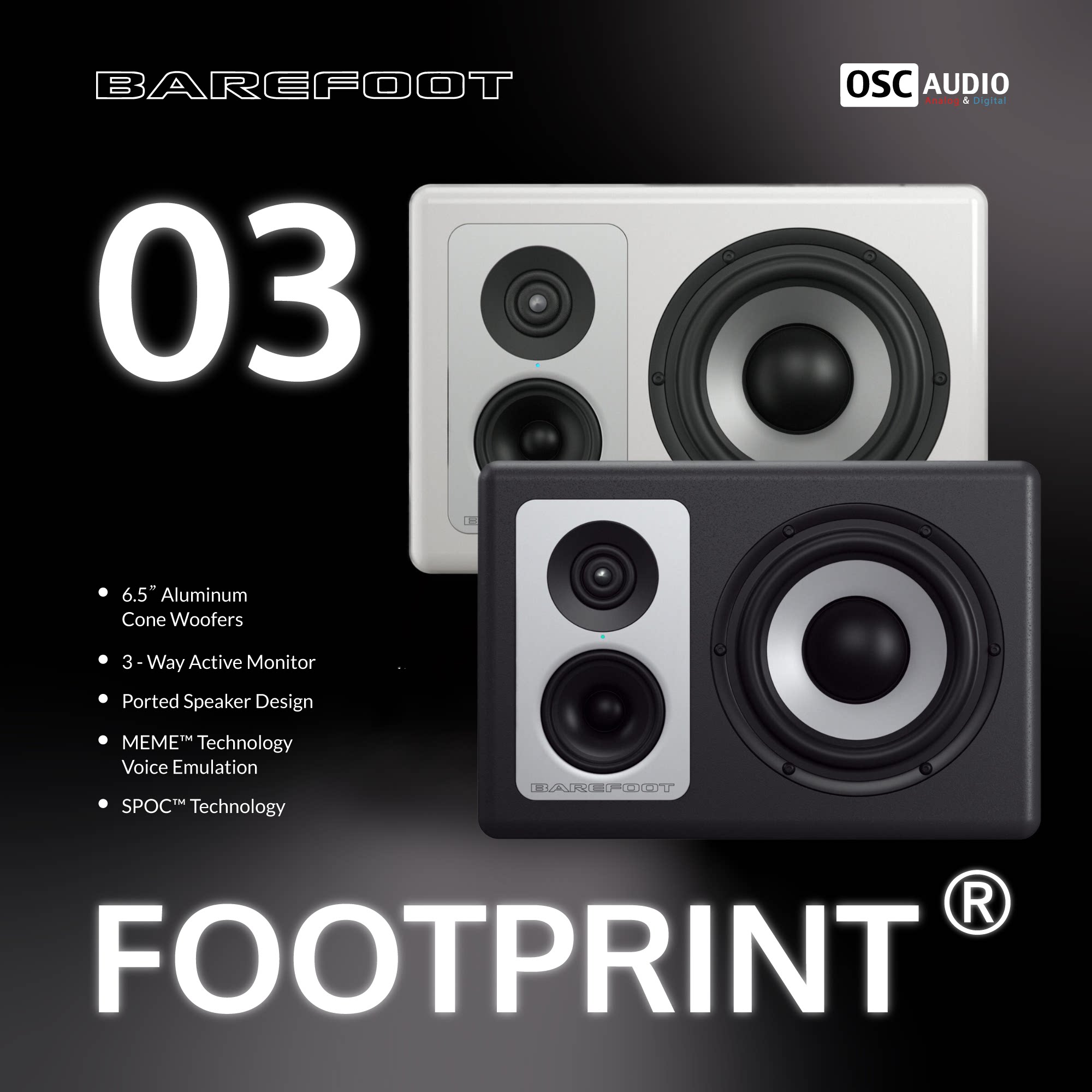 国行现货 Barefoot Sound Footprint 03 有源 三分频 监听音箱