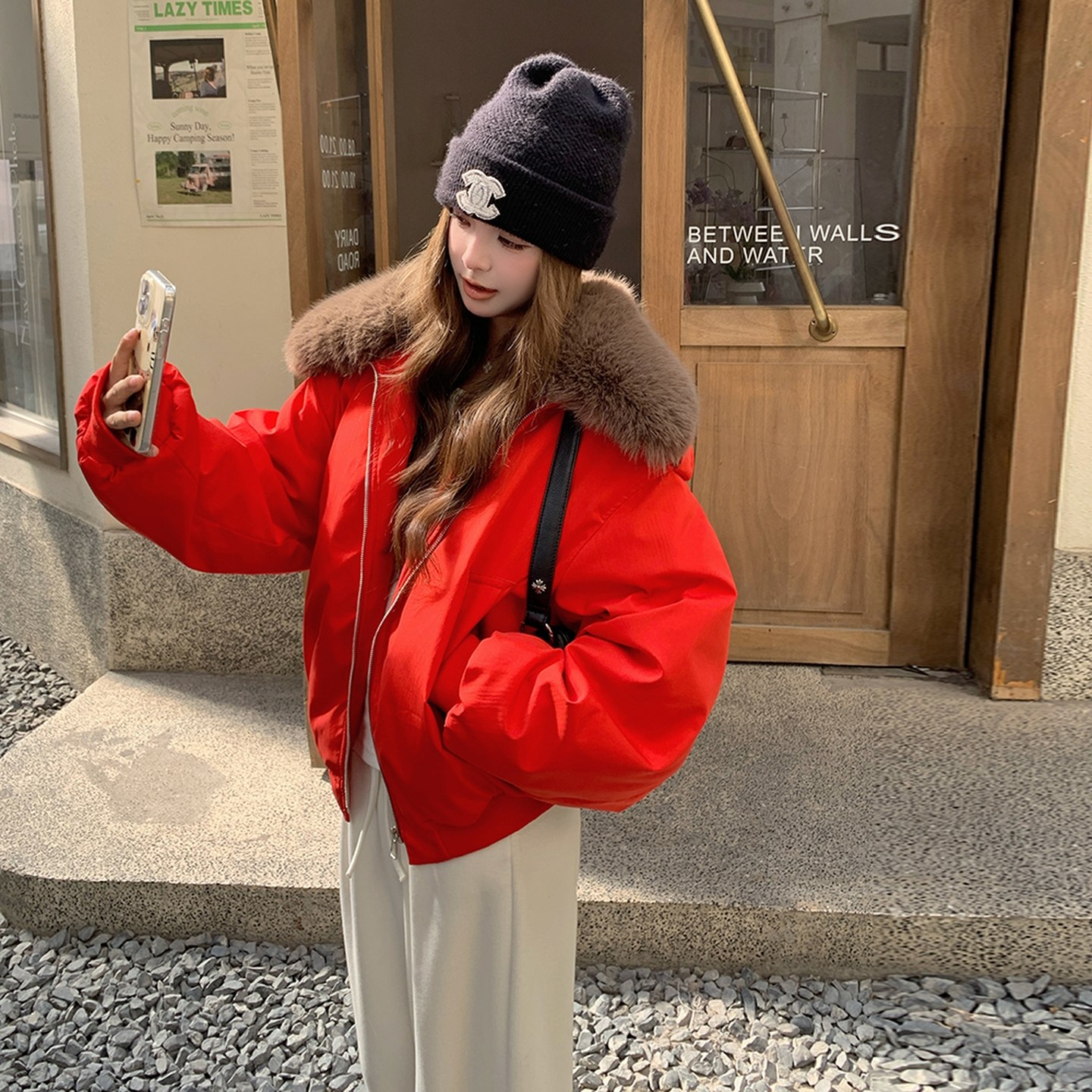 复古毛领工装红派克服女2025秋冬新款宽松显瘦小个子棉服外套上衣,女装/女士精品,短外套,淘宝优惠券,粉丝福利购,淘宝优惠卷