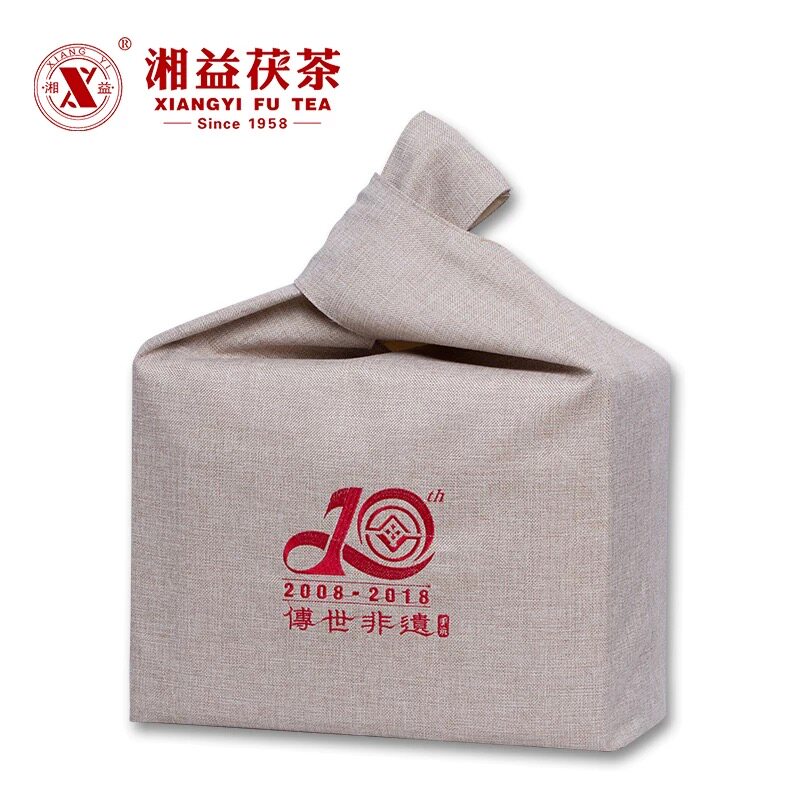 湘益茯茶湖南安化黑茶2018年传世非遗6kg金花益阳茶厂手筑茯砖