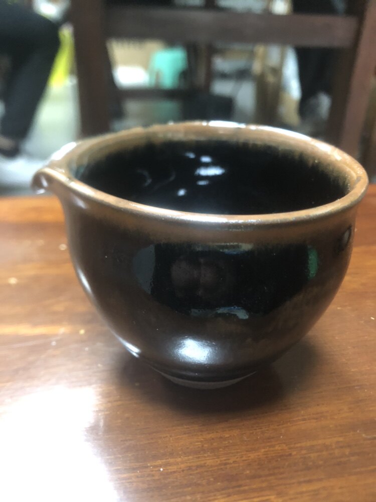 徐祖龙柴烧乌金公道杯建窑建盏多气孔会呼吸净水王