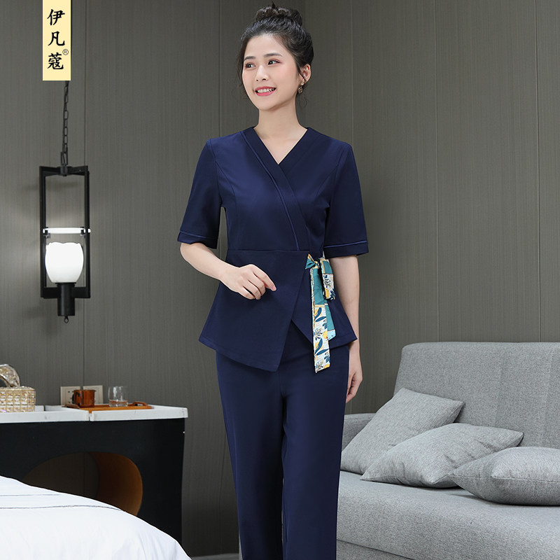 高端美容院秋季套装足疗养生工服