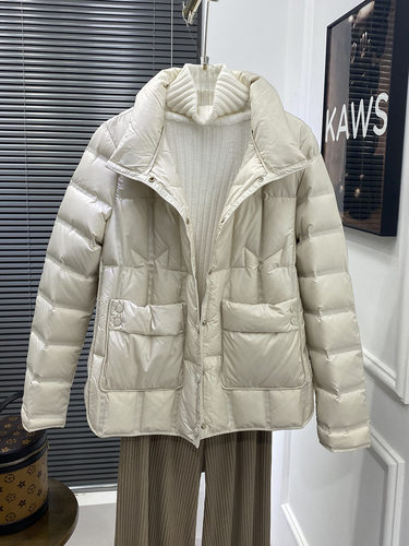 韩版尼丝纺短款立领轻薄羽绒服