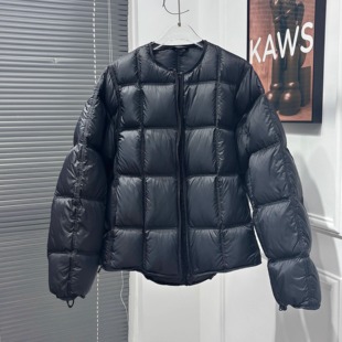 外套 羽绒服90%白鸭绒甜美冬装 韩国东大门新品 宽松显瘦无领中长款