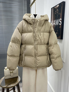 韩版宽松显瘦短款连帽双拉链休闲羽绒服外套90白鸭绒妈妈装厚外套
