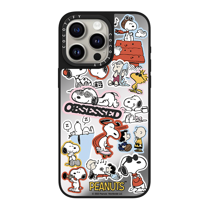 CASE联名适用iPhone苹果16promax壳14/16plus/12史努比 巨石睡觉13创意15亚克力16pro欧美16简约11全包女