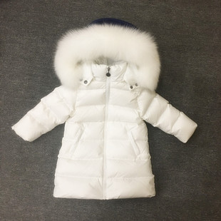 2025新款 婴幼儿童外出防寒真毛领羽绒服 宝宝加厚男童小女童中长款