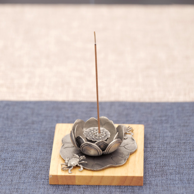禅意功夫茶具配件莲花合金线香