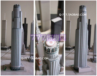 [777纸模型]世界城市摩天楼系列18 办公楼高楼建筑沙盘模型