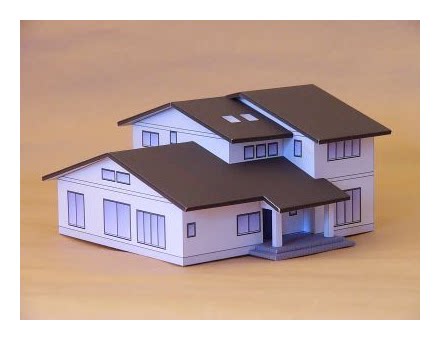 日式民居住宅公寓别墅楼房屋系列2 纸模型 建筑沙盘作业手工diy