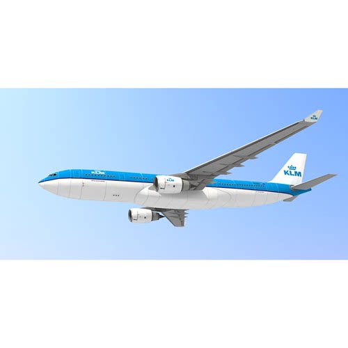 空客A330-200 KLM 荷兰皇家航空 民航客机 1:150 1:100 纸模型