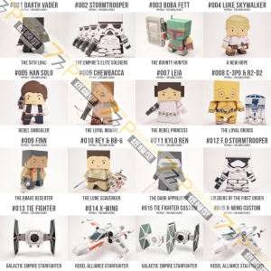 Star Wars Series星球大战系列人物 简易纸盒方块人 3D立体纸模型