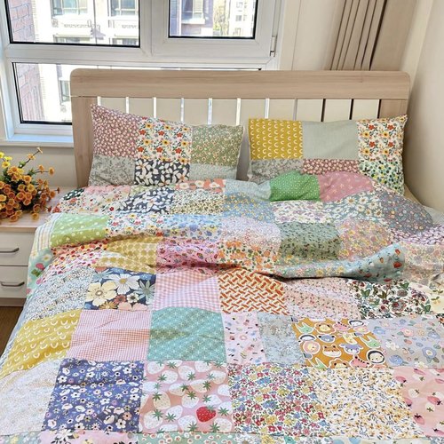 成品拼布百家被纳福厚冬被可脱胆