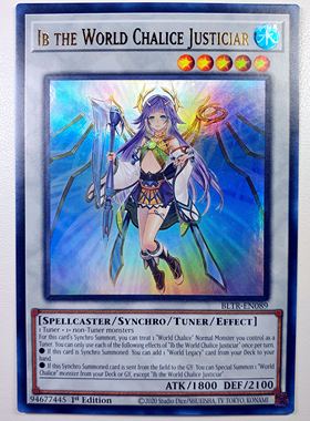 游戏王美英一刷BLTR-EN089 UR星杯的神子 夏娃 伊布 EK1 Chalice