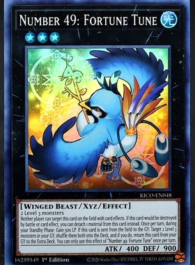 游戏王 美英一刷 kico-en048 SR  No.49 秘鸟 幸运啾啾鸟Z1BC GT2