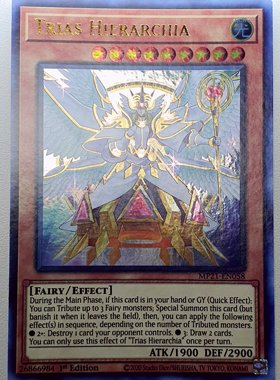 游戏王 美英一刷 MP21-EN058 UR 三位圣统者 FA2 GT2