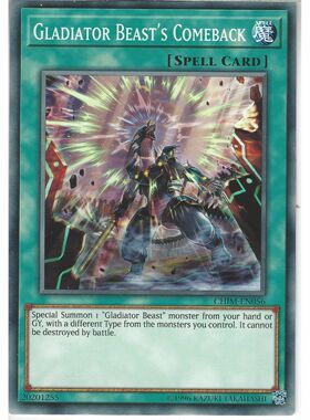 游戏王 美英一刷  CHIM-EN056 N 再起的剑斗兽 ID1