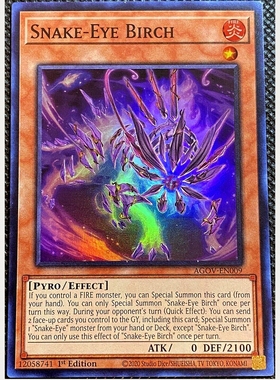 游戏王 美英一刷AGOV-EN009 SR 蛇眼・怀特巴棋 桦树灵 HL1