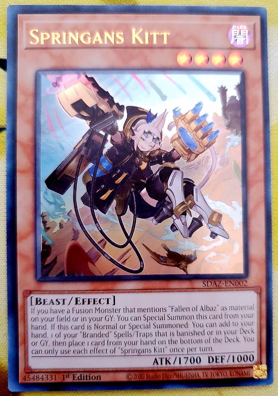 游戏王 美英一刷 sdaz-en002 ur 护宝炮妖·姬特   l4a