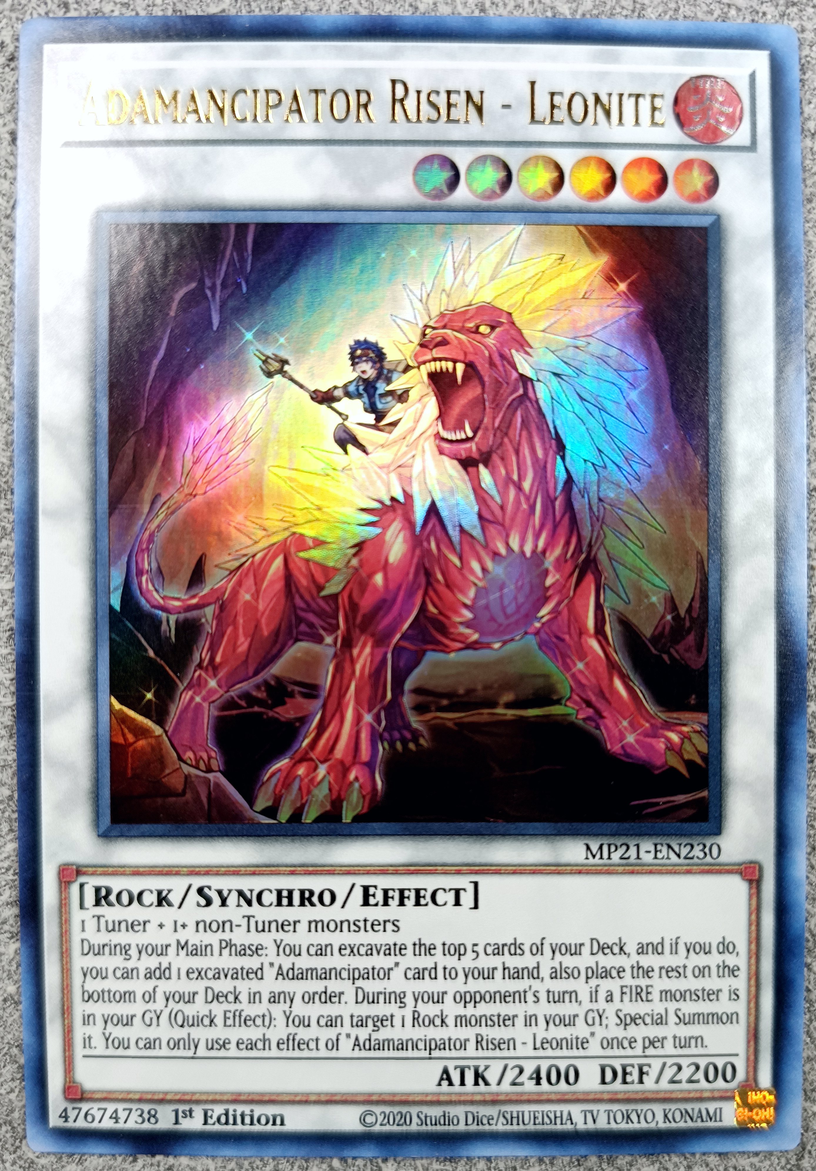 游戏王美英一刷 MP21-EN230 UR魔救之奇迹-狮子晶石 C7A HH3