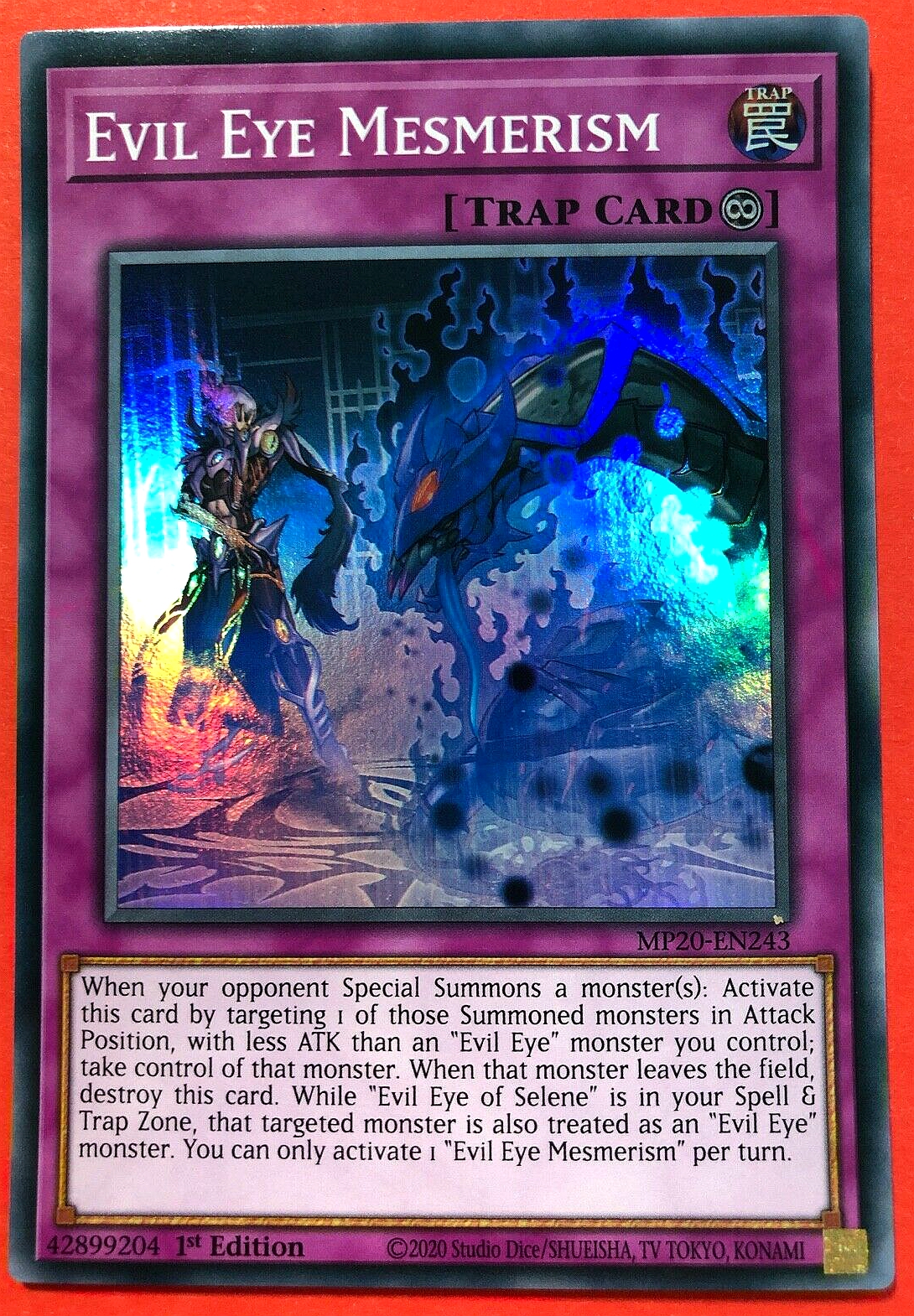 游戏王 美英一刷  MP20-EN243 SR 死配之咒眼 JD1