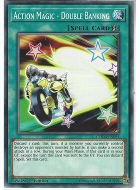 游戏王美英一刷  	CHIM-EN094 N 动作魔法-二重倾斜转弯 ID1