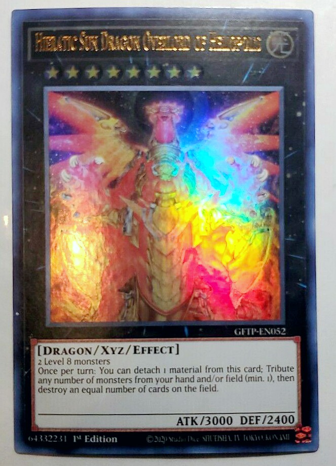 游戏王 美英一刷 gftp-en052 UR  圣刻神龙-九神龙  H3C