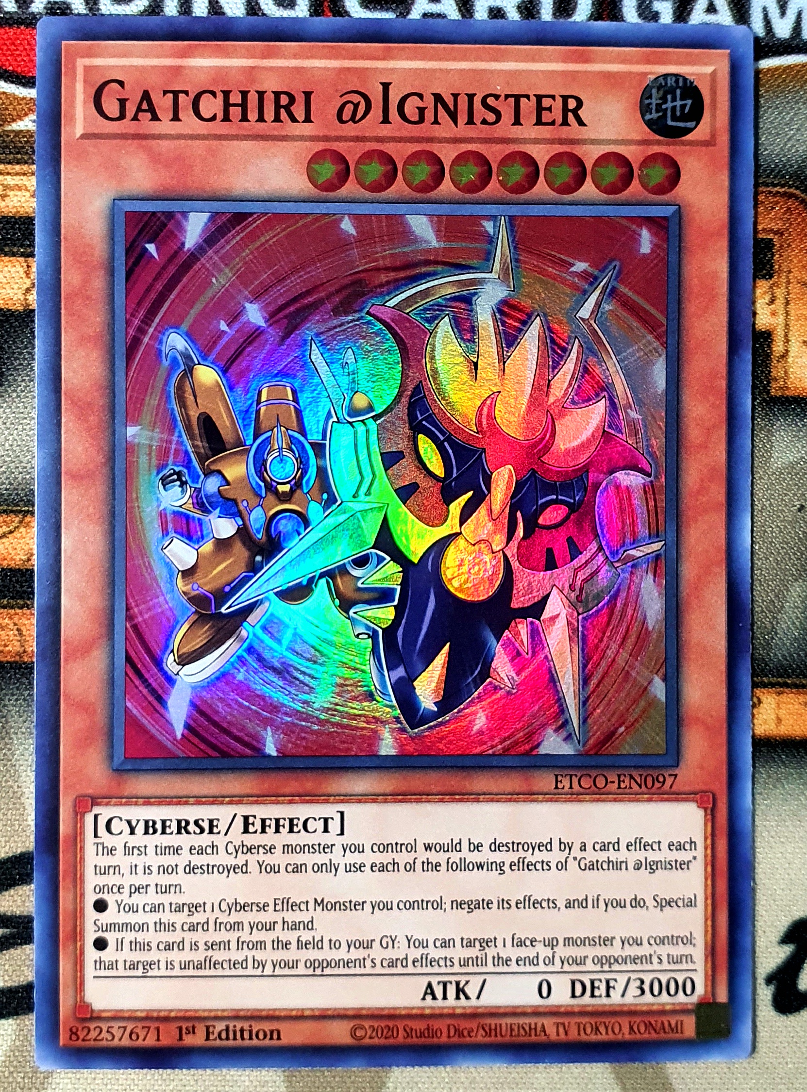 游戏王 美英一刷 ETCO-EN097 SR 牢牢妖@火灵天星 EU