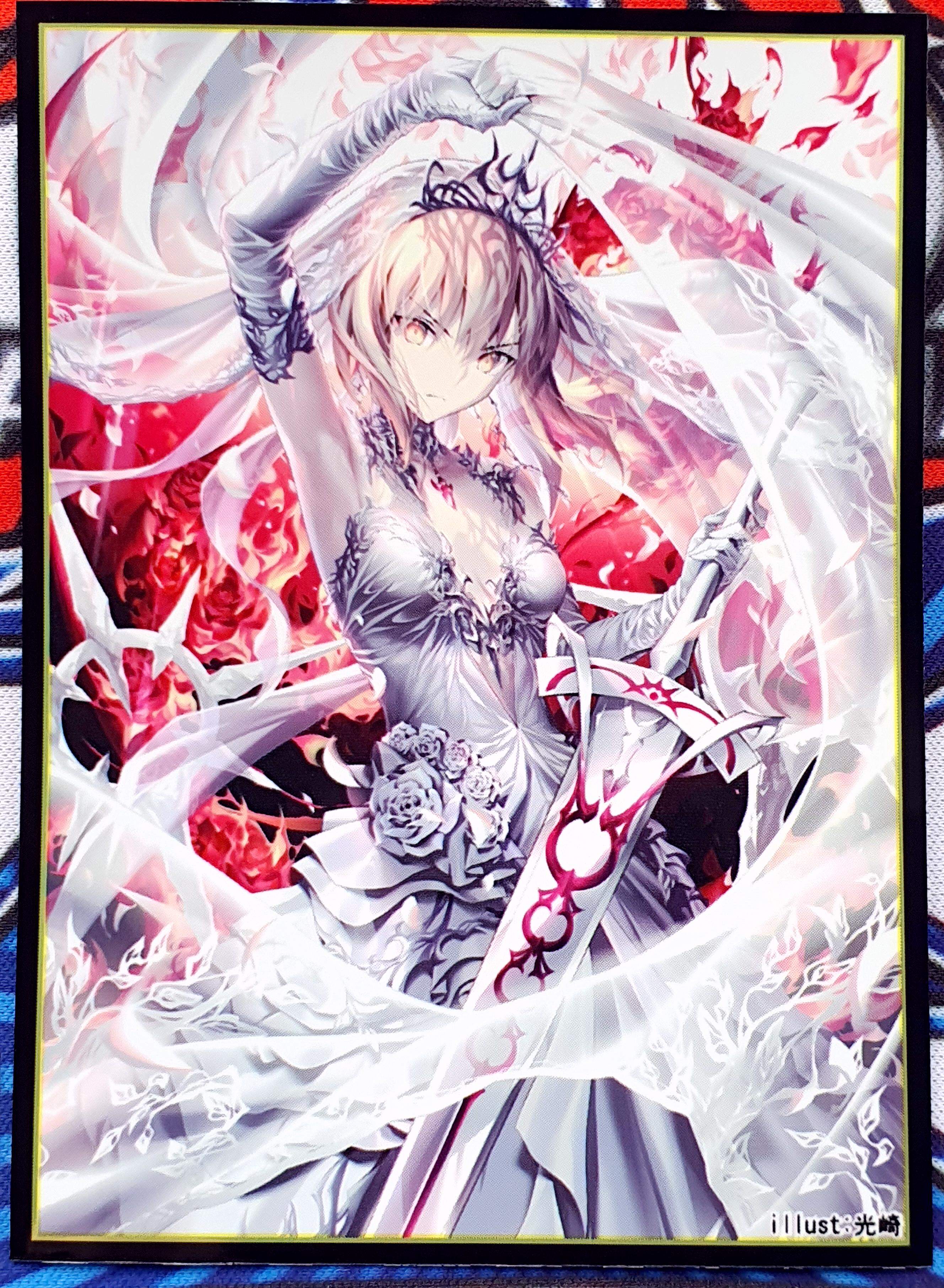 游戏王动漫妹套 fate fgo 黑 saber 婚纱会场限定 卡套 牌套 3e2