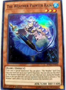 游戏王 美英一刷 SPWA-EN030 SR 雨天气 湛蓝 X4A