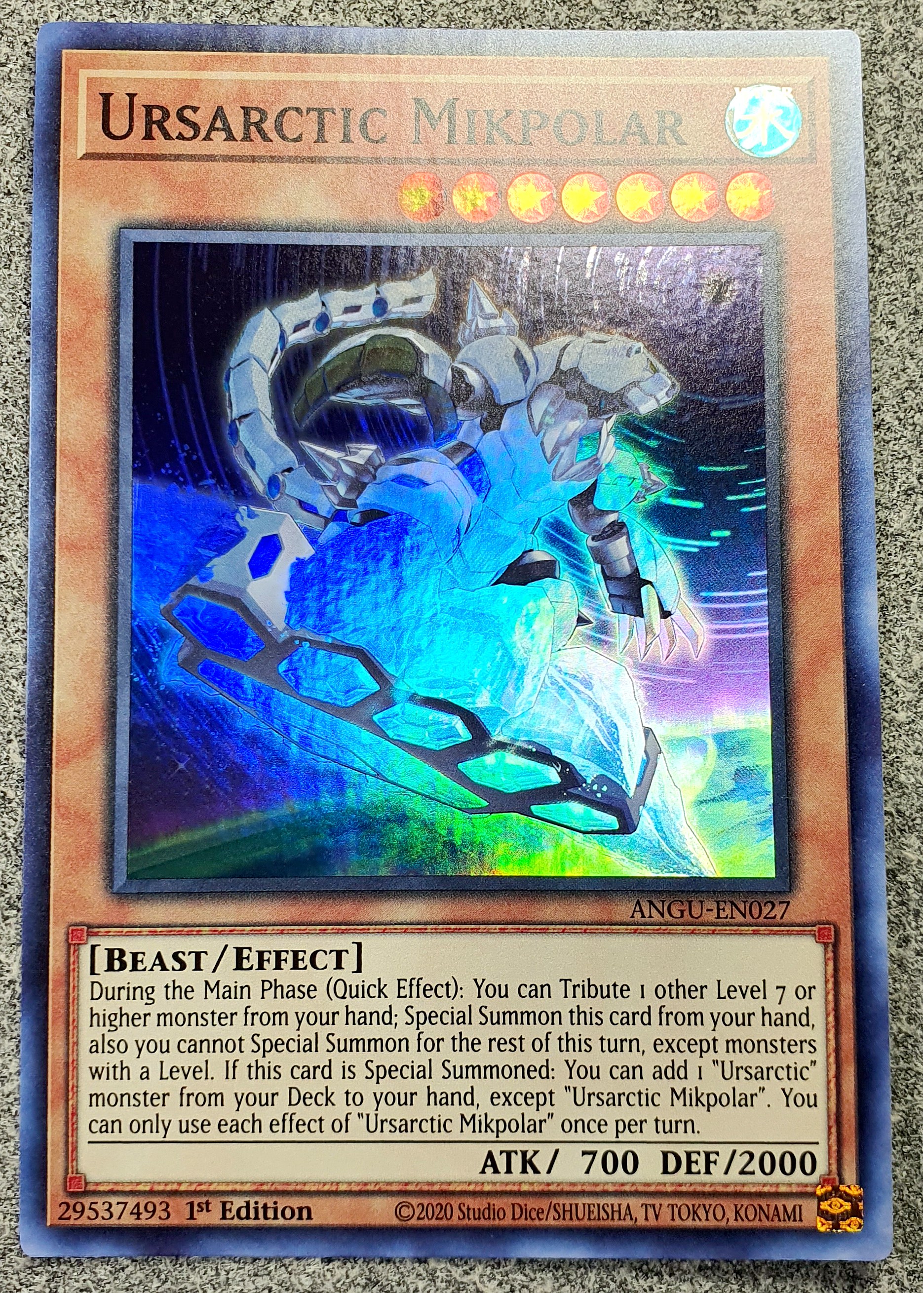 游戏王 美英一刷 ANGU-EN027 SR  北极天熊-小白熊 T5A QO