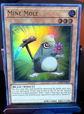 游戏王 美英一刷 GFTP-EN078 金闪UR 采矿鼹鼠   G6A