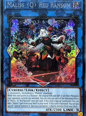 游戏王美英1刷MP25-EN125SER码丽丝 赤色勒赎魔丽丝王后红棋勒LV1