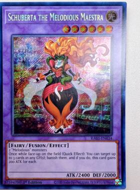 游戏王 美英一刷RA03-EN034 SCR 幻奏的音姬巨匠之舒伯特 J7A