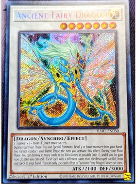 游戏王 美英一刷RA01-EN030 SCR 古代妖精龙 上古精灵龙 JU2 5DS