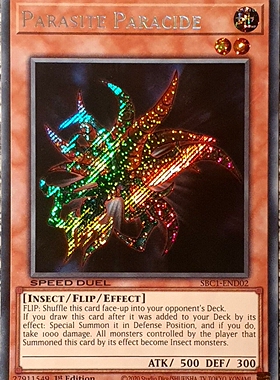 游戏王 美英一刷 SBC1-END02 SCR 寄生虫 帕拉赛德 OM1