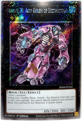 游戏王美英一刷RA04-EN165PSCR No.30 破灭之酸液石人酸蚀魔像MPD