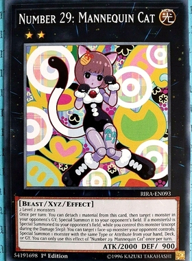 游戏王 美英一刷RIRA-EN093 N No.29 招财猫人偶 O1B童话动物 J4A