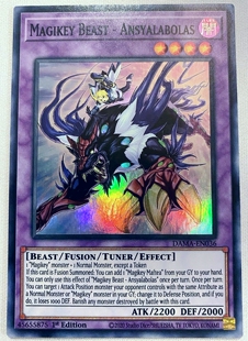 游戏王 美英一刷 DAMA-EN036 SR 魔键召兽-安希亚拉波斯 V3A