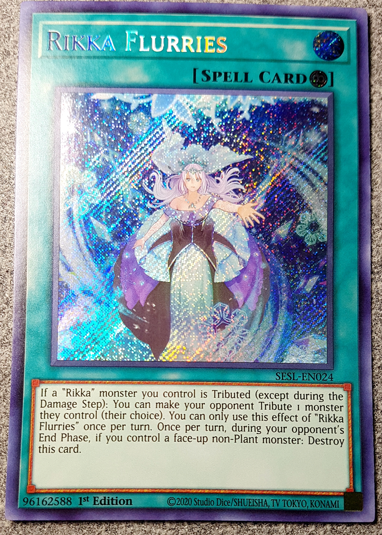 游戏王 美英一刷 SESL-EN024 SCR 六花的风花 E7A 六花