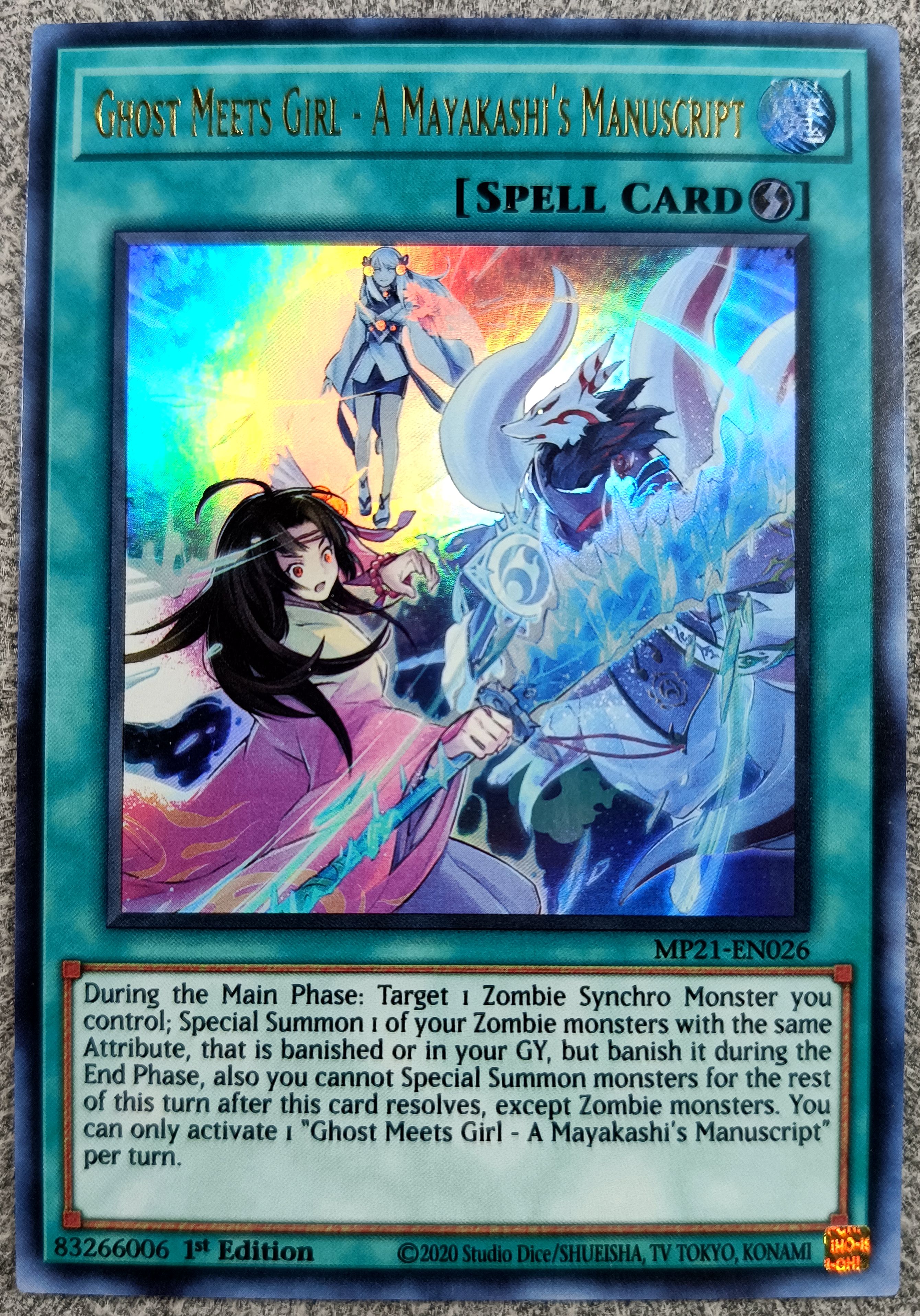 游戏王美英一刷 MP21-EN026 UR逢华妖丽谭-魔妖语 GD2