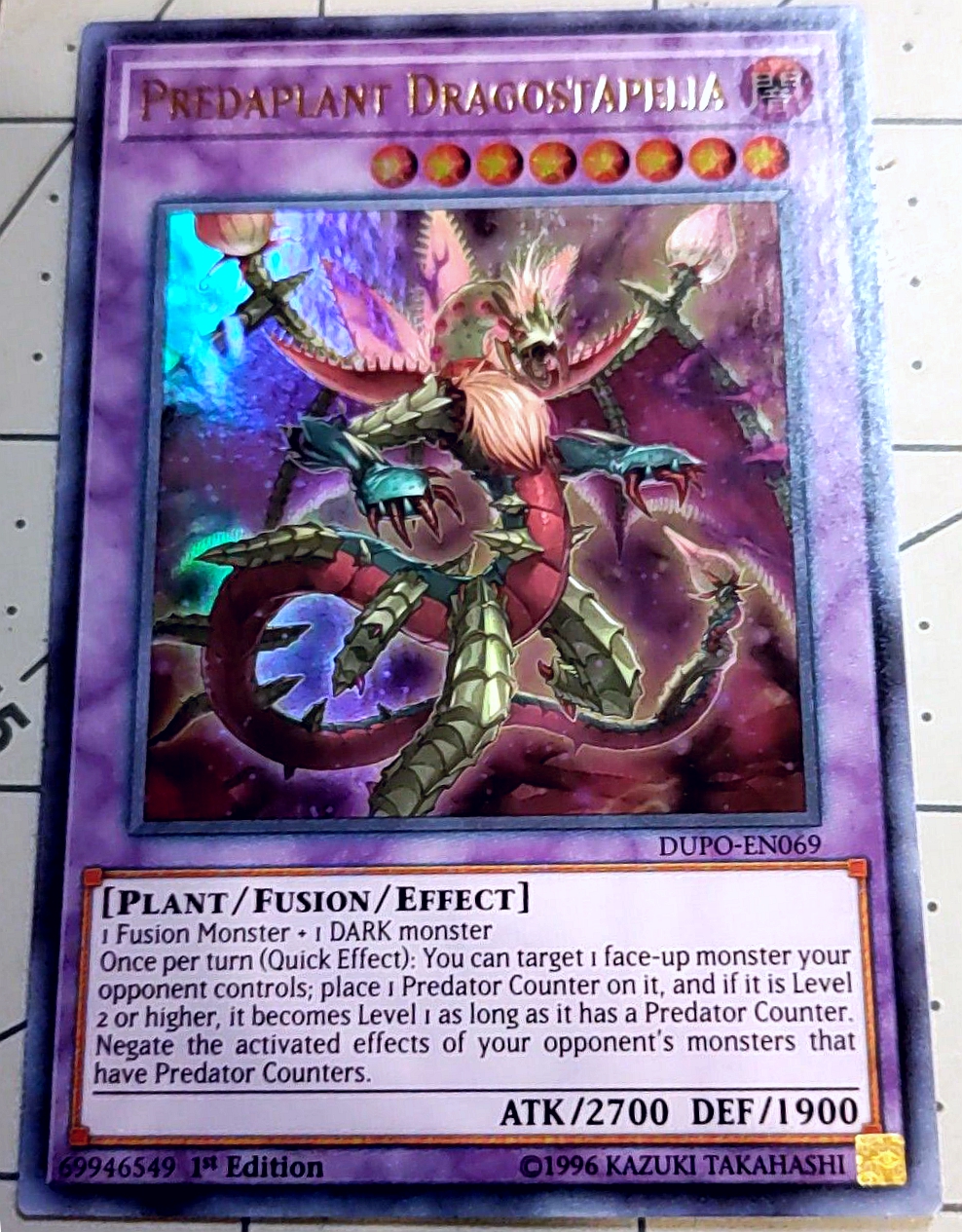 游戏王 美英一刷 DUPO-EN069 UR 捕食植物 犀角龙  L8B