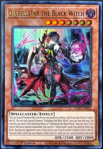 游戏王美英一刷RA03-EN032 UR 黑魔女 迪亚贝尔斯塔尔 QQ