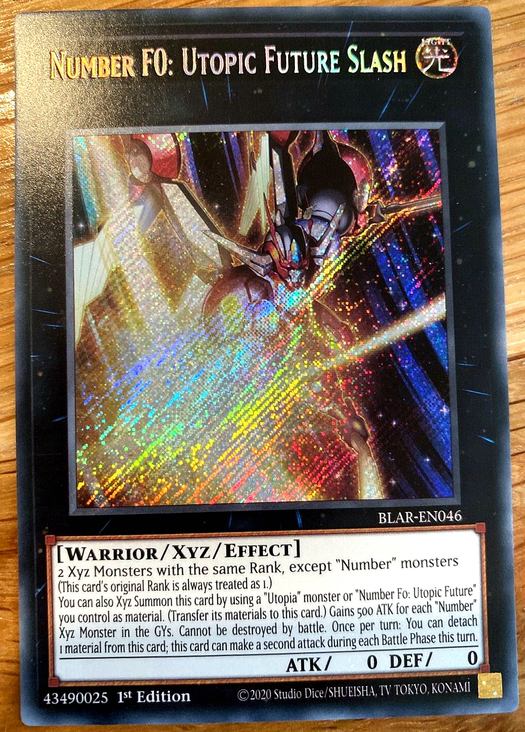 游戏王 美英一刷 BLAR-EN046 SCR FNo.0 未来皇 霍普-未来斩 K5B