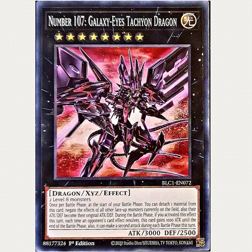 游戏王美英1刷BLC1-EN072 N No.107 银河眼时空龙 7R2Galaxy-Eyes