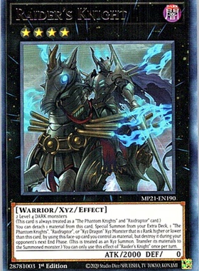 游戏王 美英一刷 MP21-EN190 R 急袭者骑士 JD3 BS3