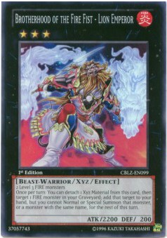 游戏王 美英 一刷 CBLZ-EN099 SR 面闪 炎星皇-晁狮 晁盖 特价2D3