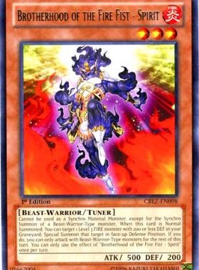 游戏王 美英一刷 CBLZ-EN098 R 银字 炎星师-张天 HY1