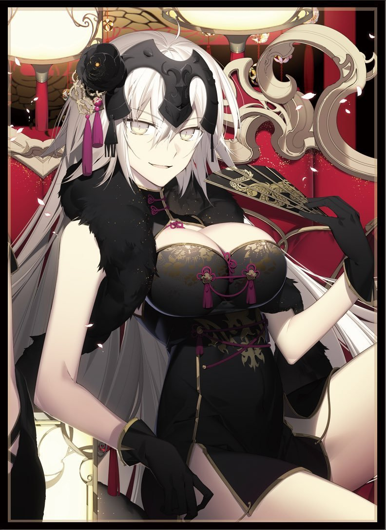 游戏王动漫妹套 FATE FGO 黑贞德 旗袍 会场限定 卡套 牌套 8A2