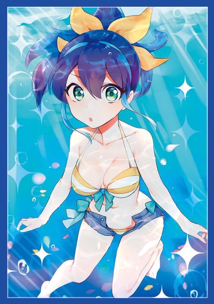 游戏王动漫妹套 arc-v 赛瑞娜 水着 柚子 c94 限定 卡套 牌套 5e1