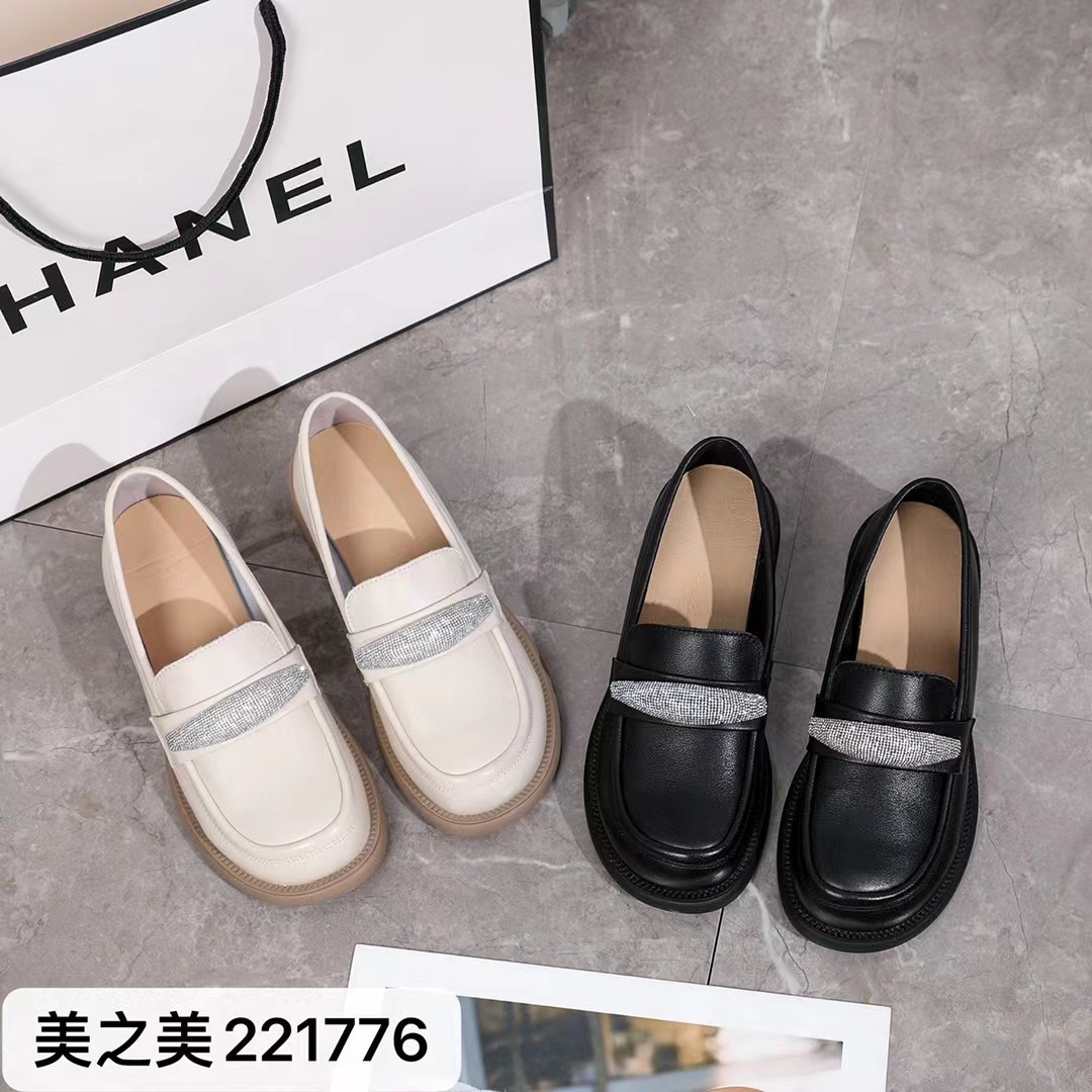 美之美时尚乐福鞋平底大跟